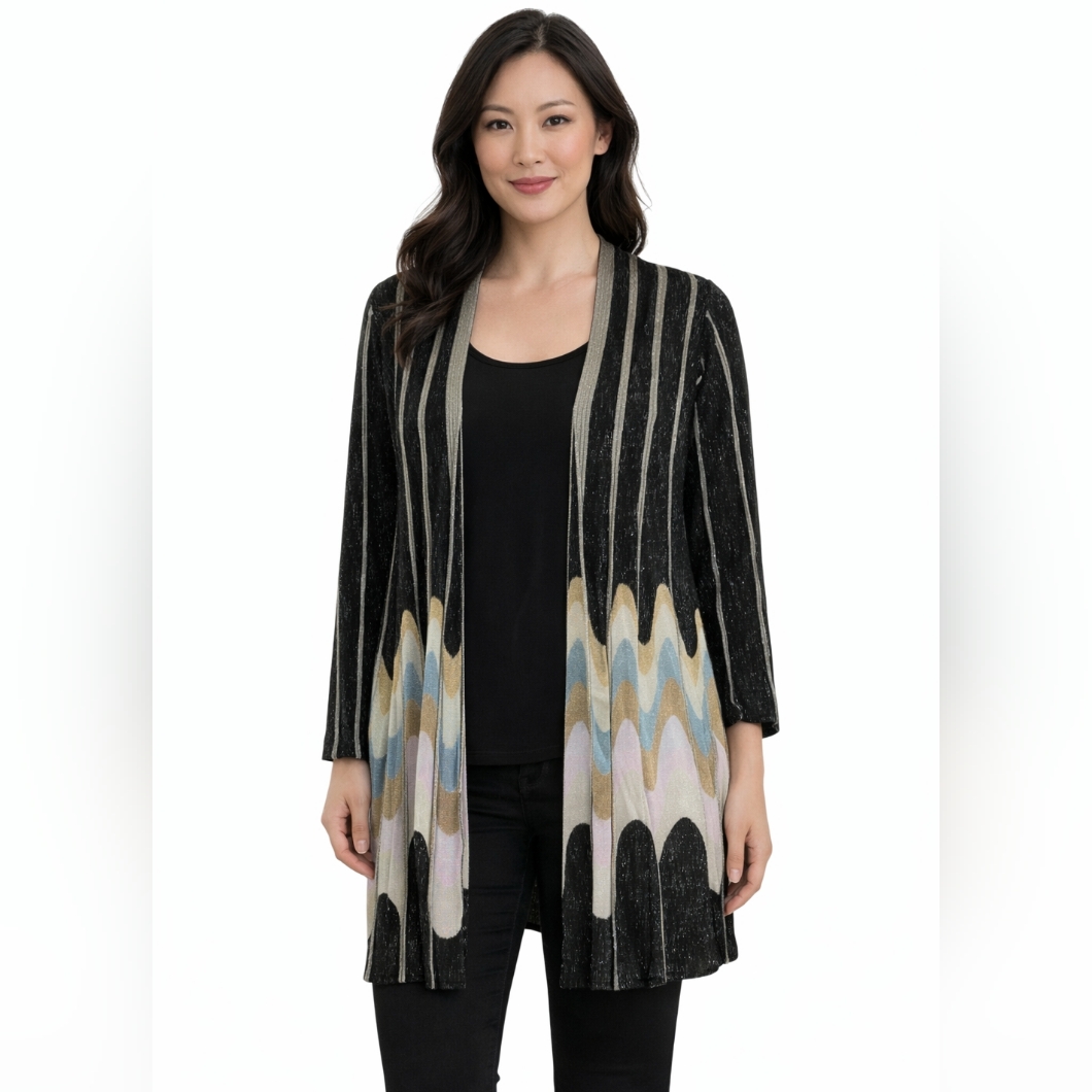 M Missoni Cardigan Collection Featuring Metallic Lurex Pattern Size 42/ Large